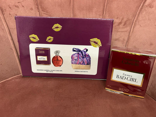 BOX NAZARENO GABRIELI PROFUMO I'M NOT A BAD GIRL  + BORSA A SACCO DONNA