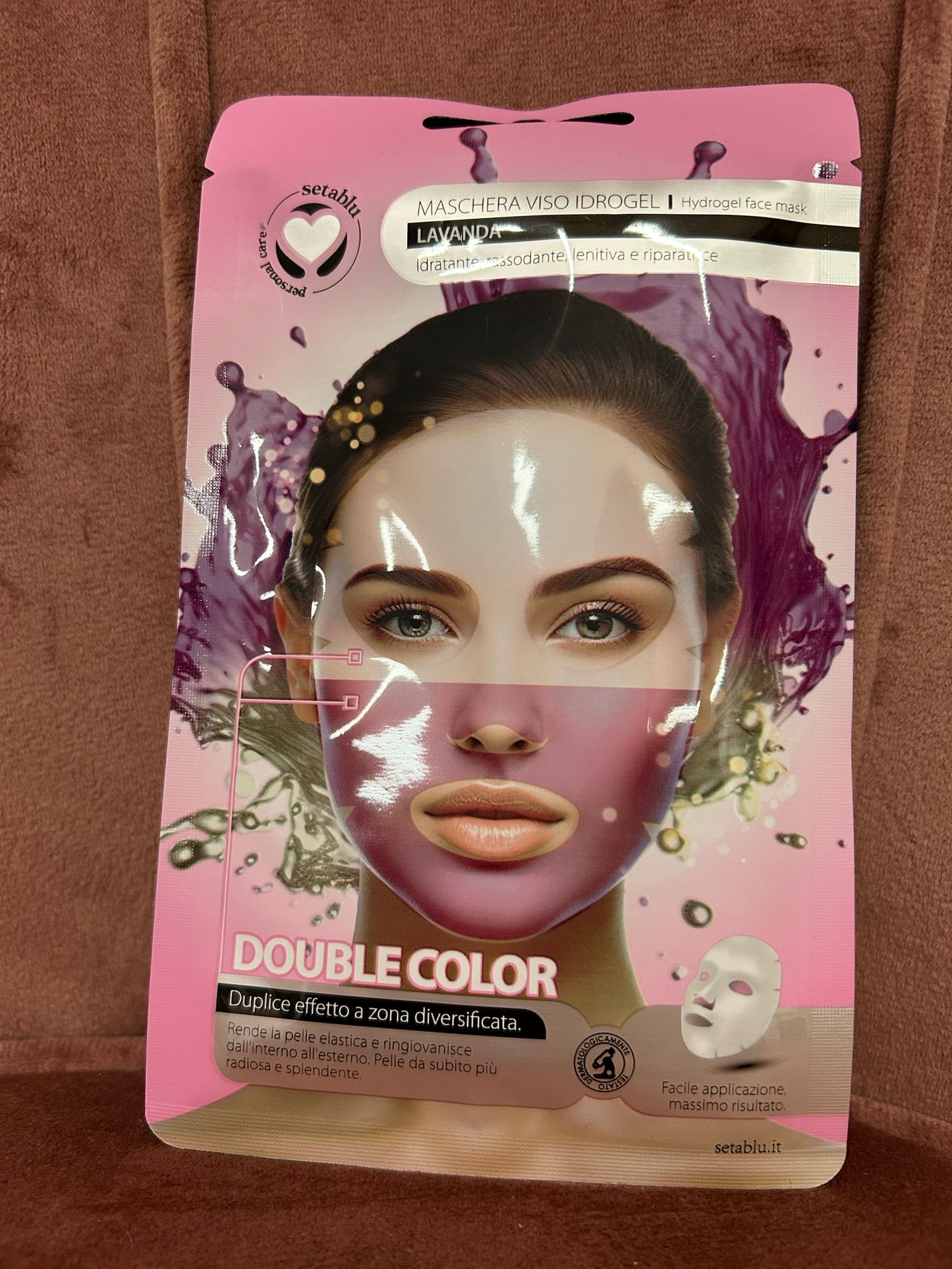 SETABLU MASCHERA VISO IDROGEL LAVANDA. IDRATANTE, RASSODANTE, LENTIVA  E RIPARATRICE DOUBLE COLOR